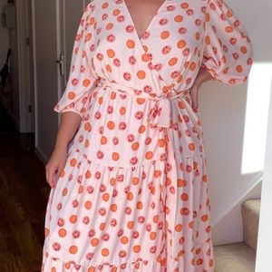 ASOS Grapefruit tiered dress